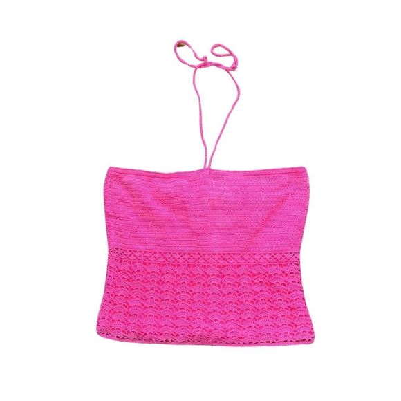 Lilly Pulitzer Tops - Lilly Pulitzer Vintage Crochet Halter Tube Top Pink - Size Medium